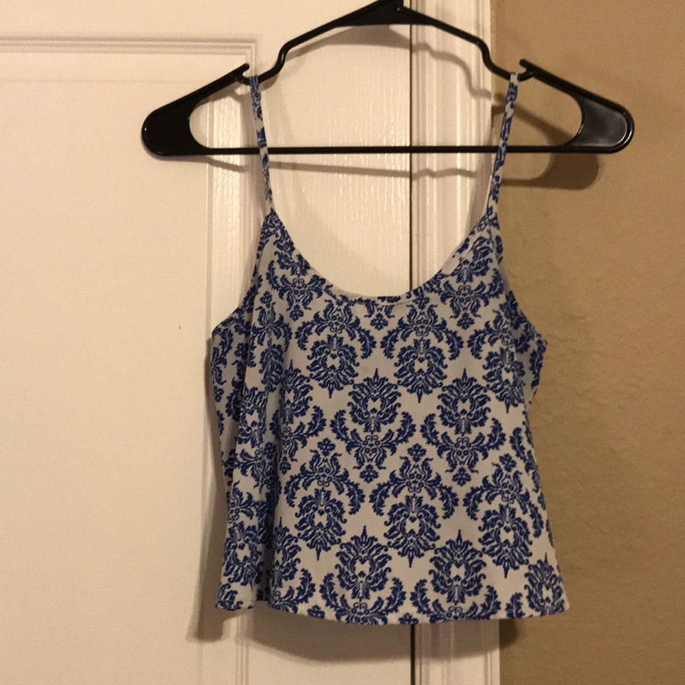 Blue floral crop
